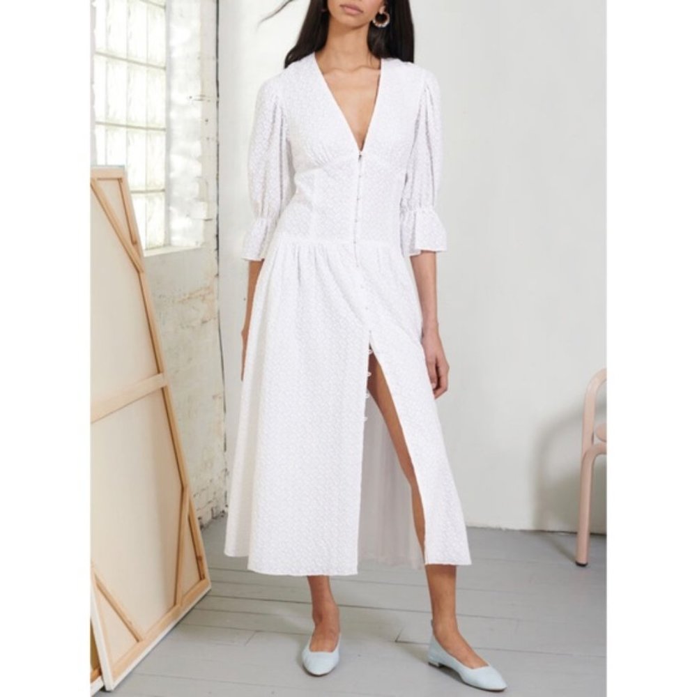 NWT Rebecca Taylor Leaf Embossed Maxi Dress